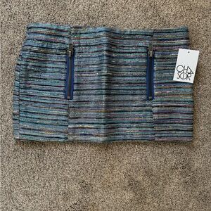 Chaser silk/metallic mini skirt